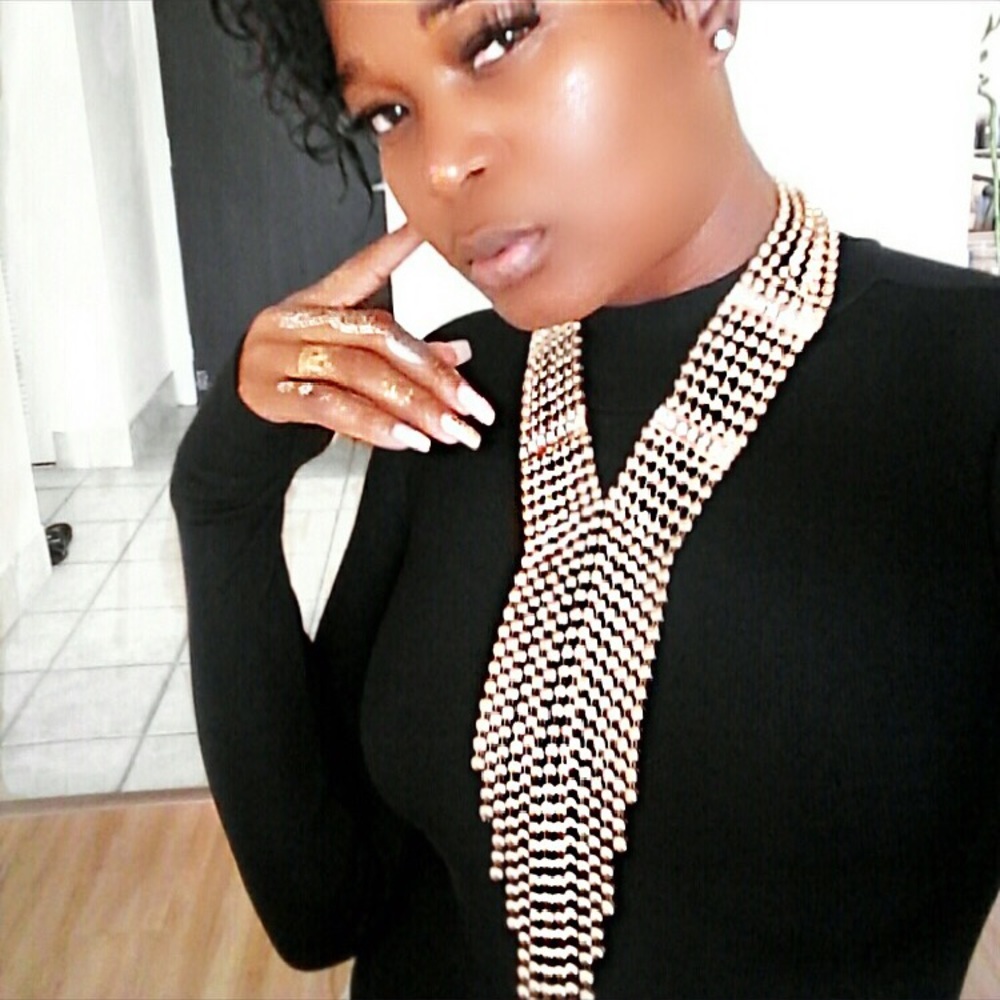 💫just in💫 stone accented drop metal bubble fring